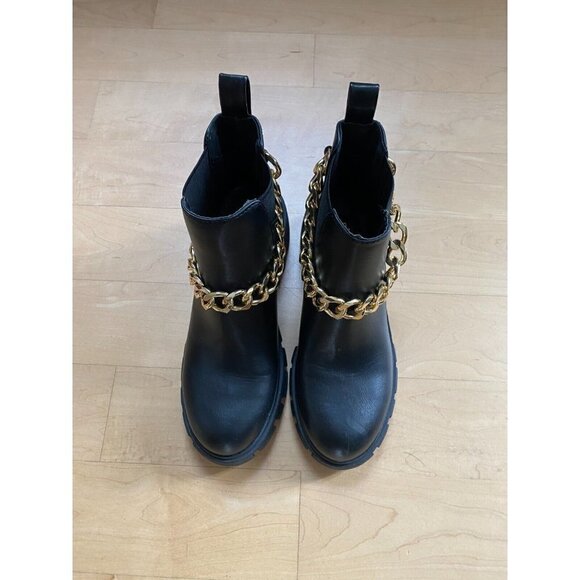 MADDEN girl Women's "Honey" Chain Chelsea black ankle boot sz 5 - Picture 2 of 9